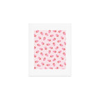 Sweet Strawberries - pink and red with hearts Art Print Gallery Image 1