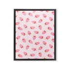 Sweet Strawberries - pink and red with hearts Framed Canvas Print Gallery Image 8