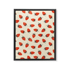 Sweet Strawberries - Red, Black, Cream, and White Framed Canvas Print Gallery Image 8