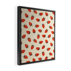 Sweet Strawberries - Red, Black, Cream, and White Framed Canvas Print Gallery Image 2