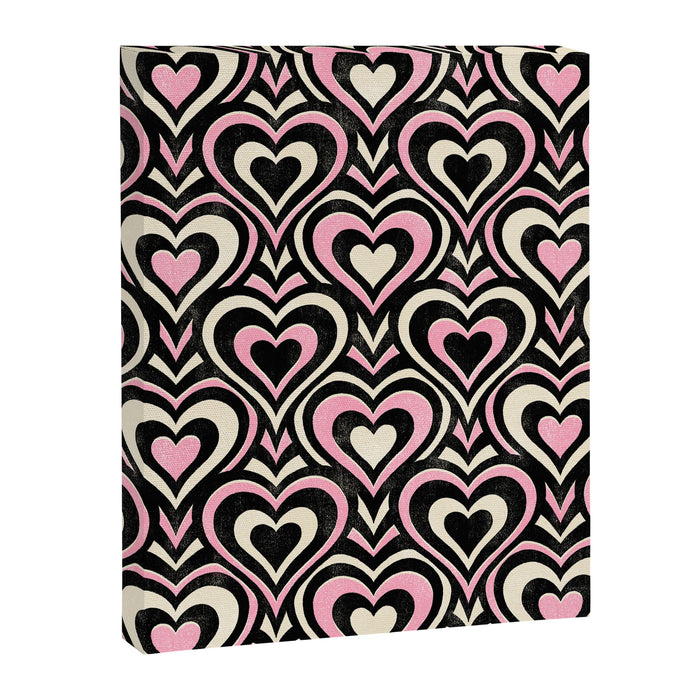 Sweethearts - black, pink, and cream  Canvas Print Gallery Image 1