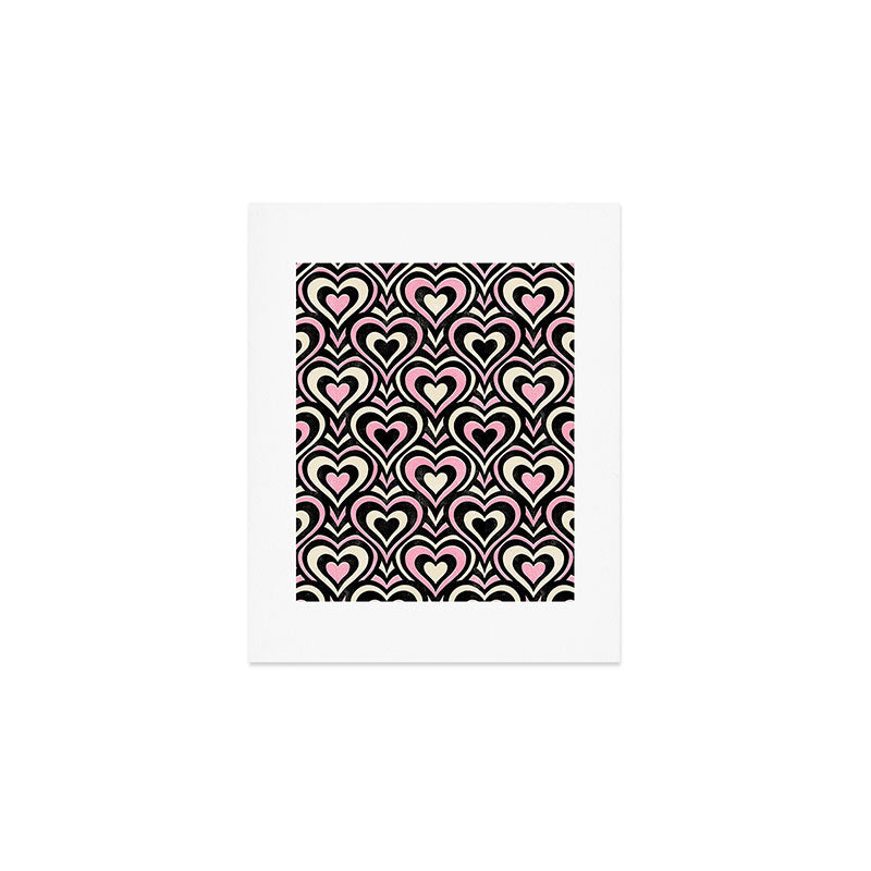 Sweethearts - black, pink, and cream  Art Print Gallery Image 1