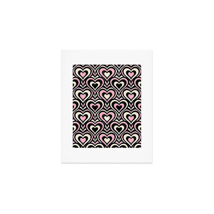 Sweethearts - black, pink, and cream  Art Print Gallery Image 1