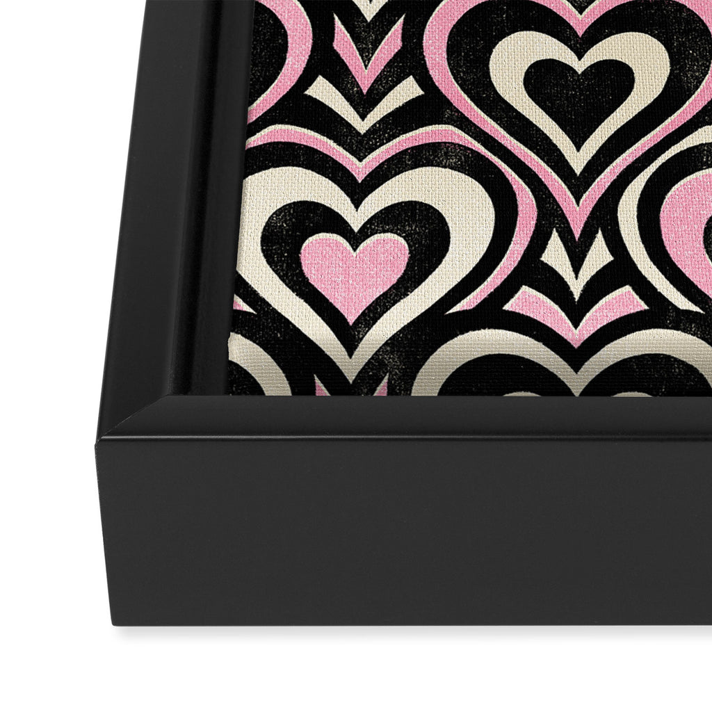 Sweethearts - black, pink, and cream  Framed Canvas Print Gallery Image 3