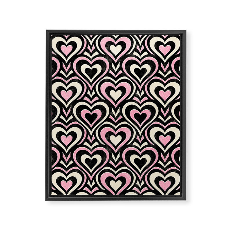 Sweethearts - black, pink, and cream  Framed Canvas Print Gallery Image 8