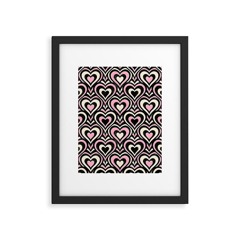 Sweethearts - black, pink, and cream  Framed Art Print Gallery Image 6