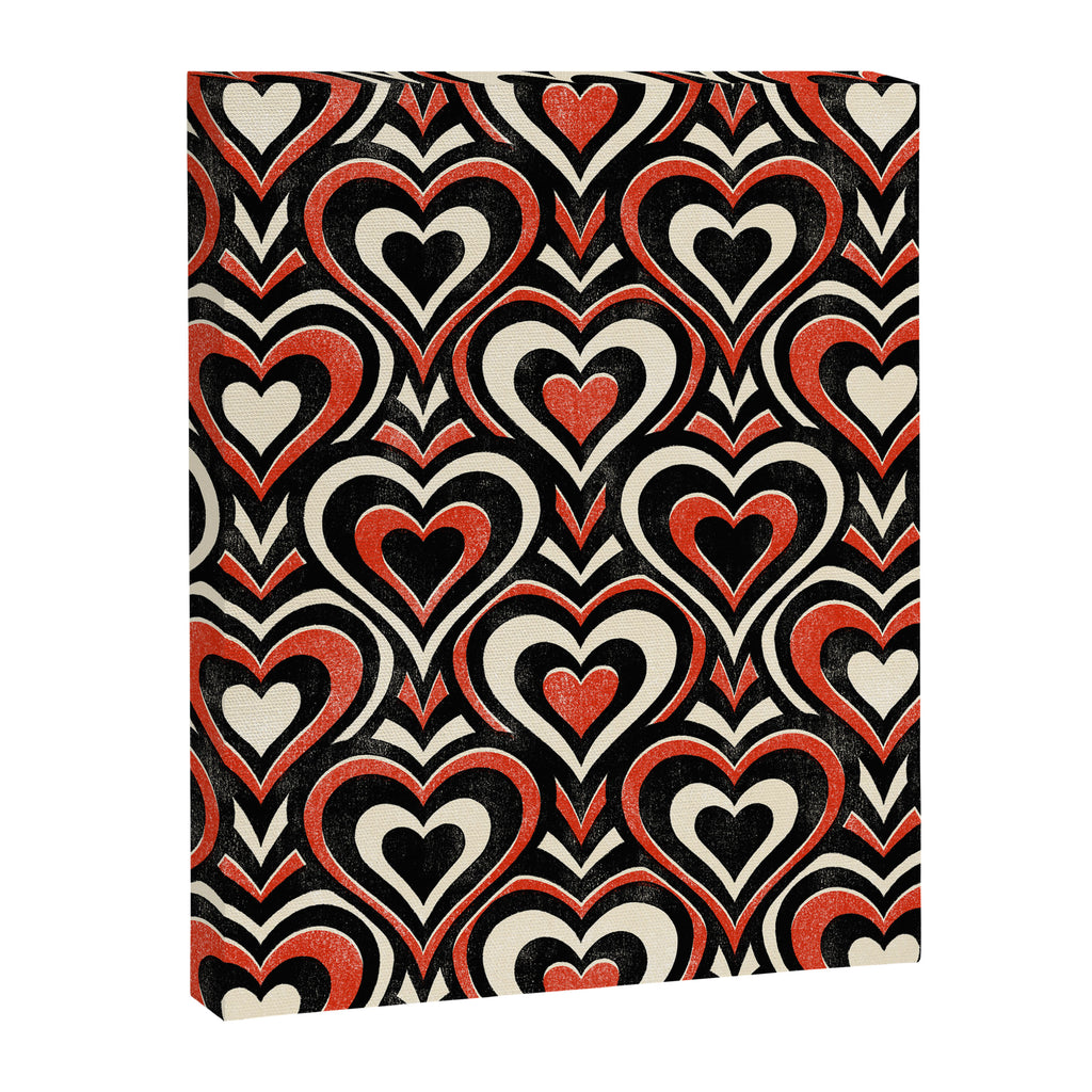 Sweethearts - red, black, and cream Canvas Print Gallery Image 8