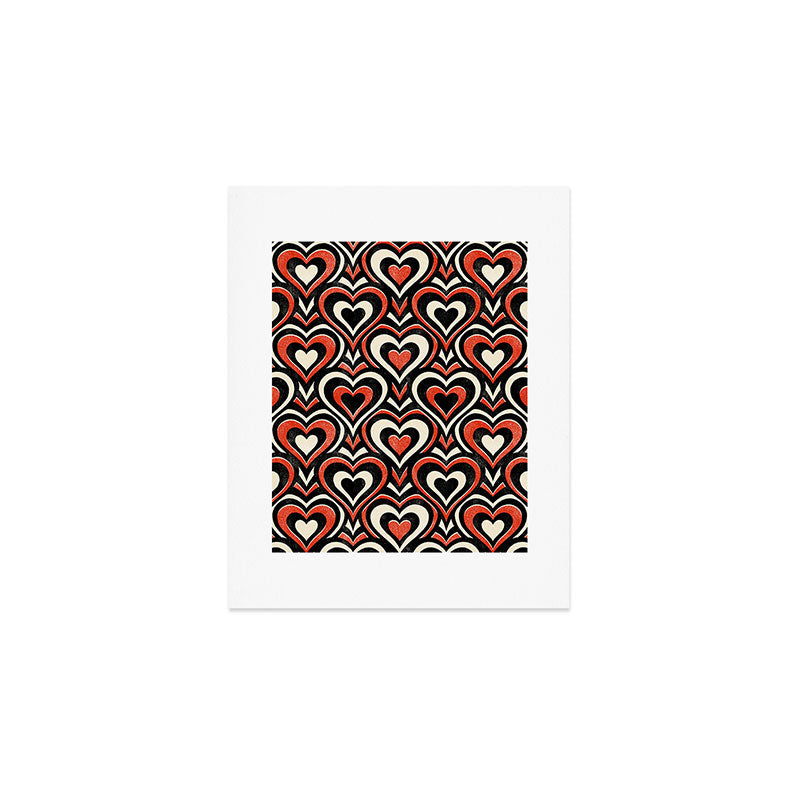 Sweethearts - red, black, and cream Art Print Gallery Image 1