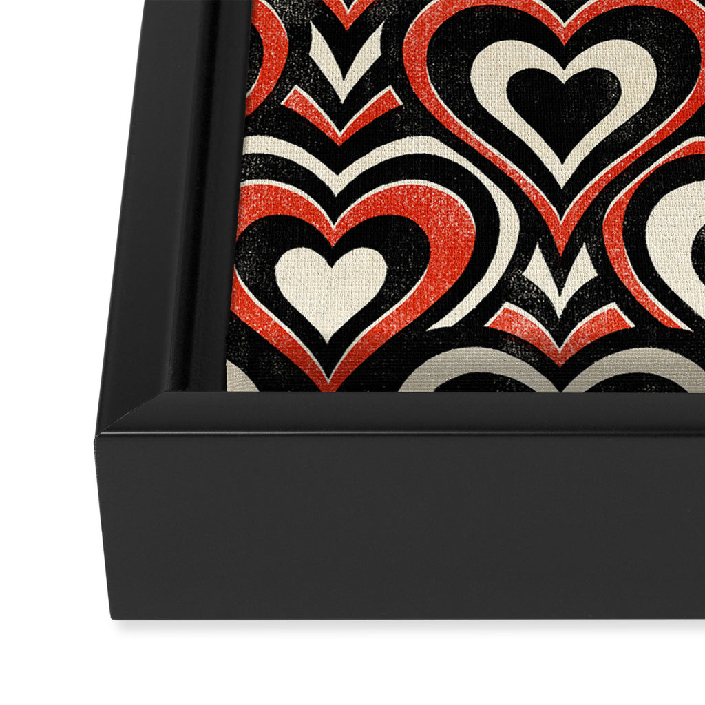 Sweethearts - red, black, and cream Framed Canvas Print Gallery Image 3
