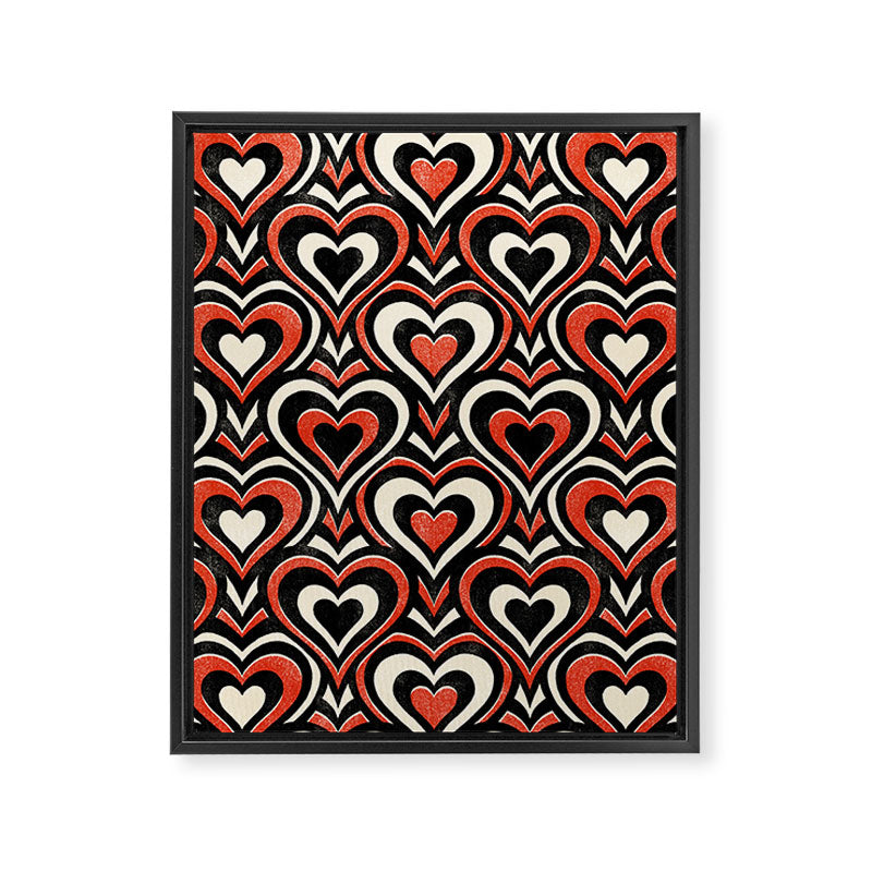 Sweethearts - red, black, and cream Framed Canvas Print Gallery Image 8