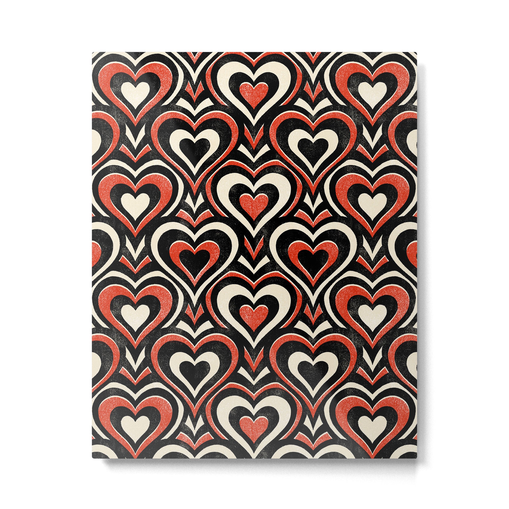Sweethearts - red, black, and cream Metal Print Gallery Image 6
