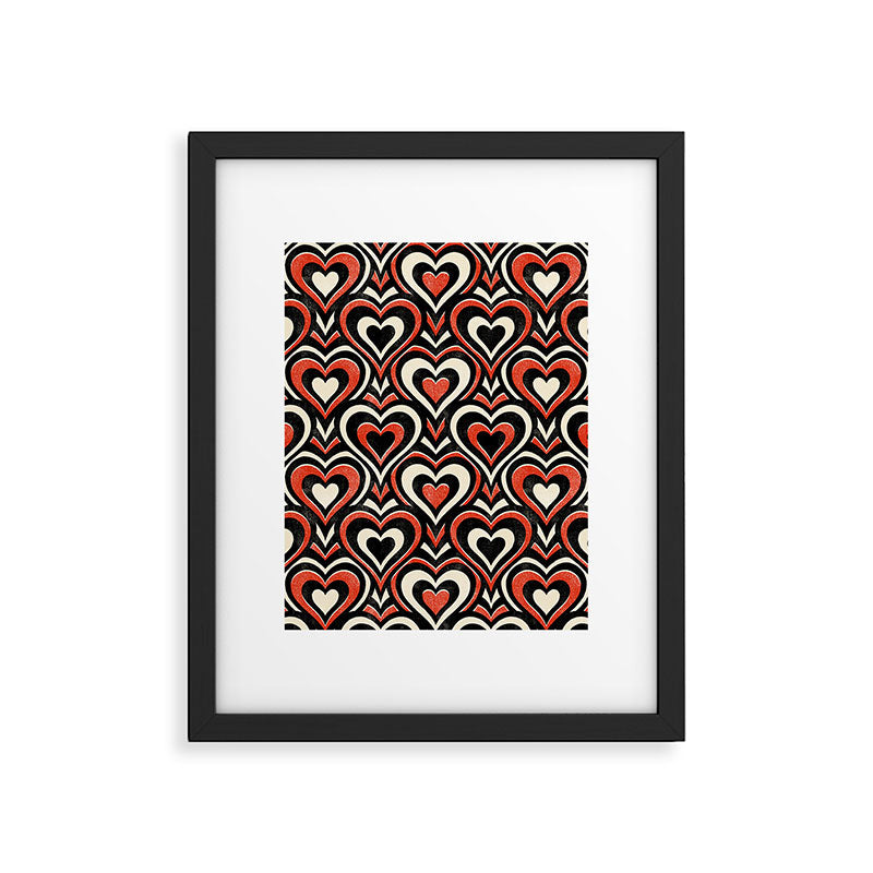 Sweethearts - red, black, and cream Framed Art Print Gallery Image 6