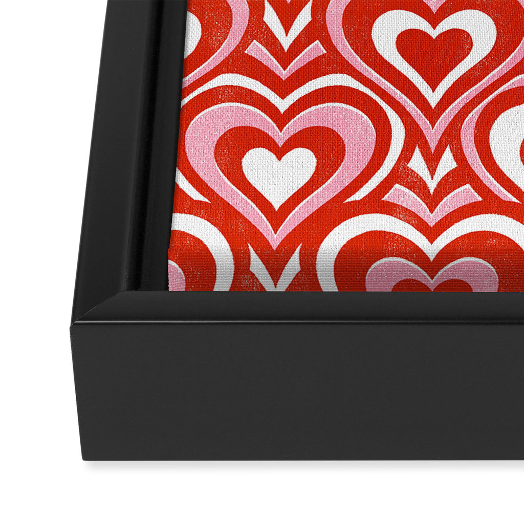 Sweethearts - red, pink, and white  Framed Canvas Print Gallery Image 3
