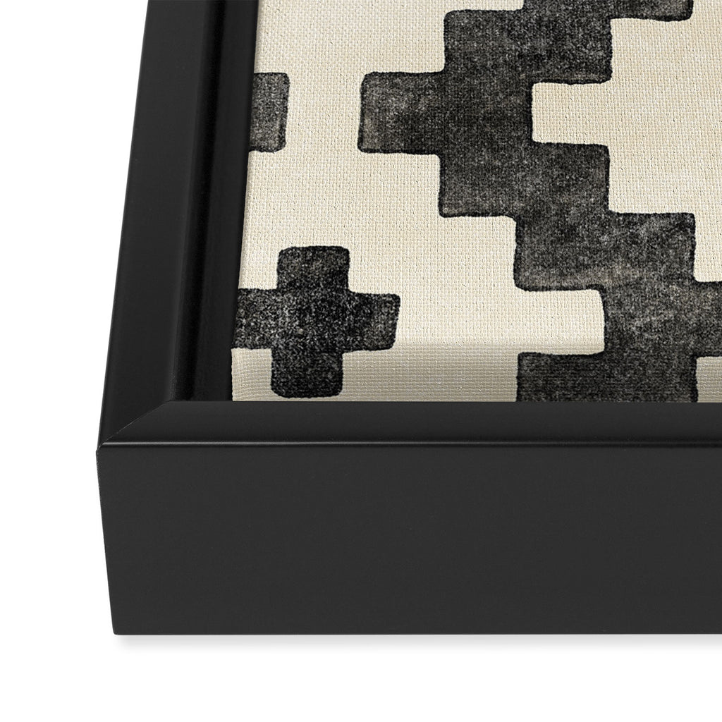 Taos - black and alabaster Framed Canvas Print Gallery Image 3