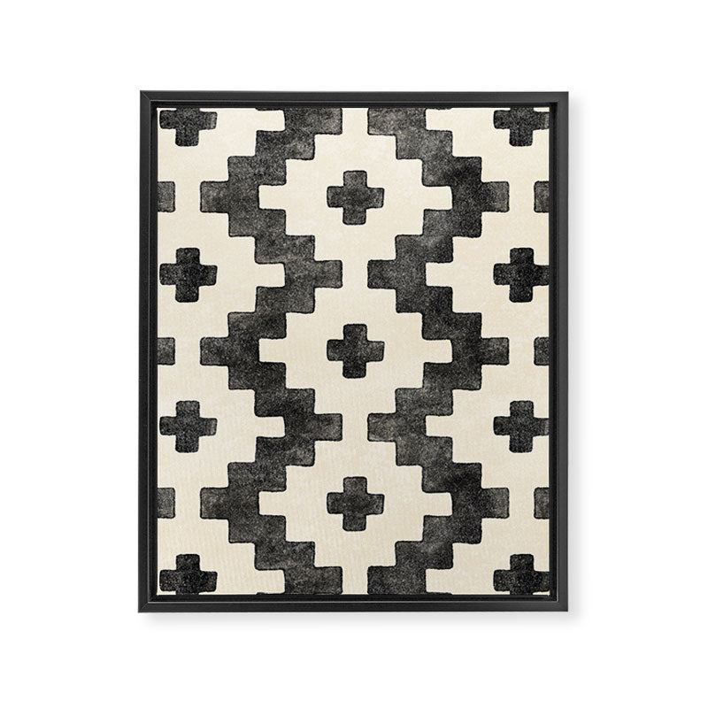 Taos - black and alabaster Framed Canvas Print Gallery Image 8