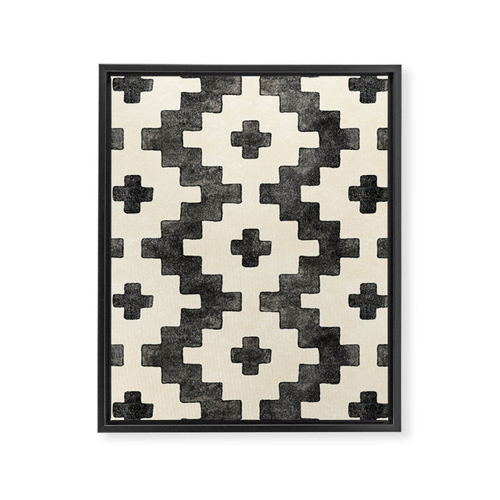 Taos - black and alabaster Framed Canvas Print Gallery Image 1