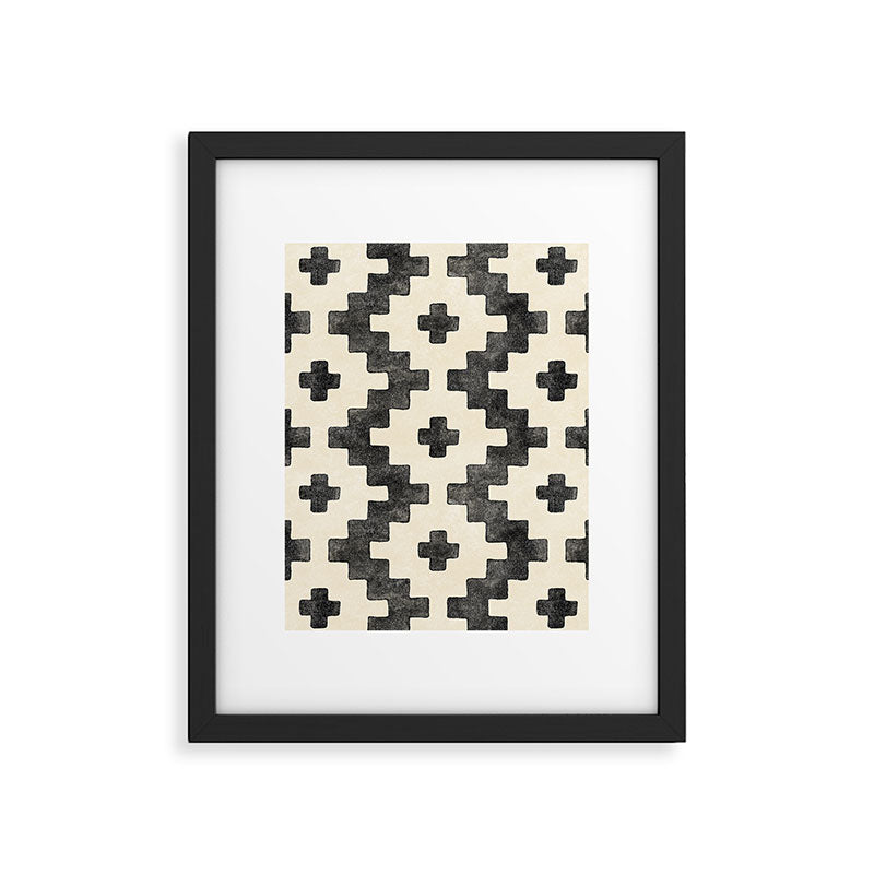 Taos - black and alabaster Framed Art Print Gallery Image 6