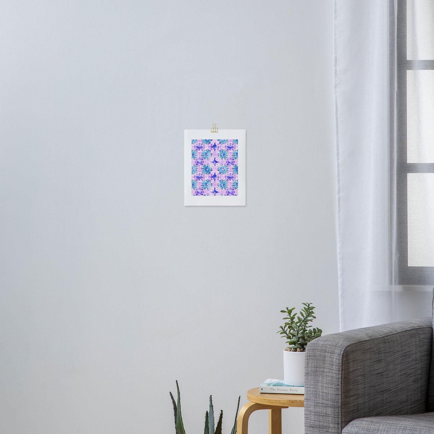 Tie Dye - Lavender and Turquoise  Art Print Gallery Image 3