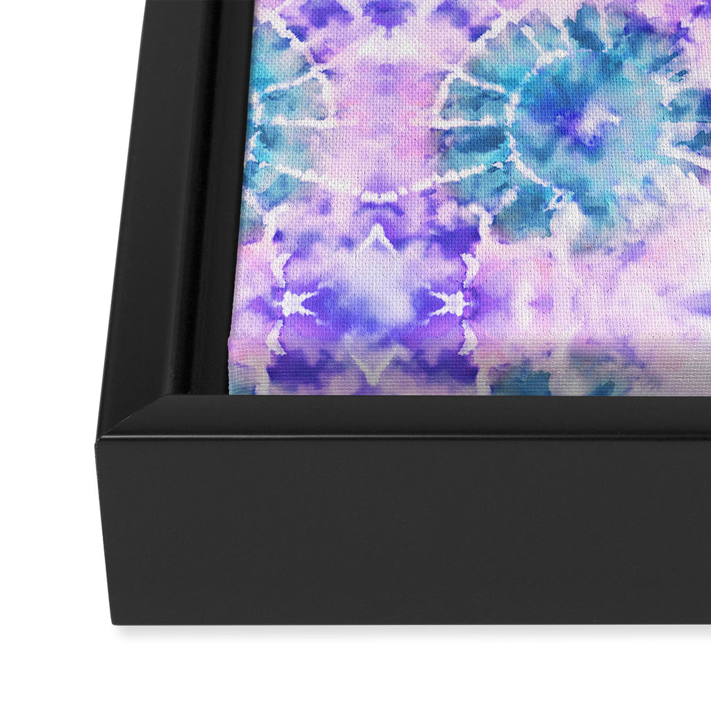 Tie Dye - Lavender and Turquoise  Framed Canvas Print Gallery Image 3