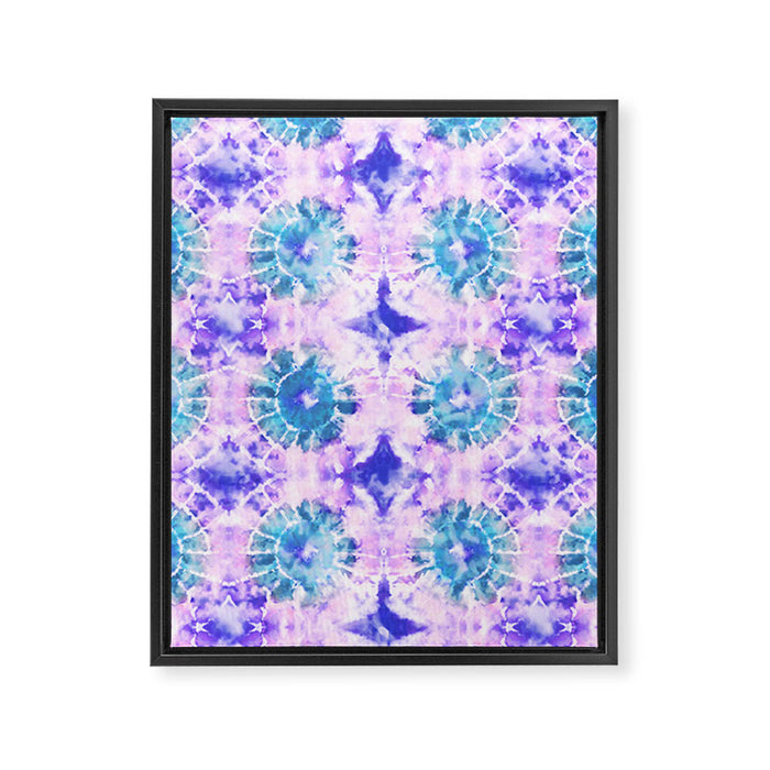 Tie Dye - Lavender and Turquoise  Framed Canvas Print Gallery Image 1