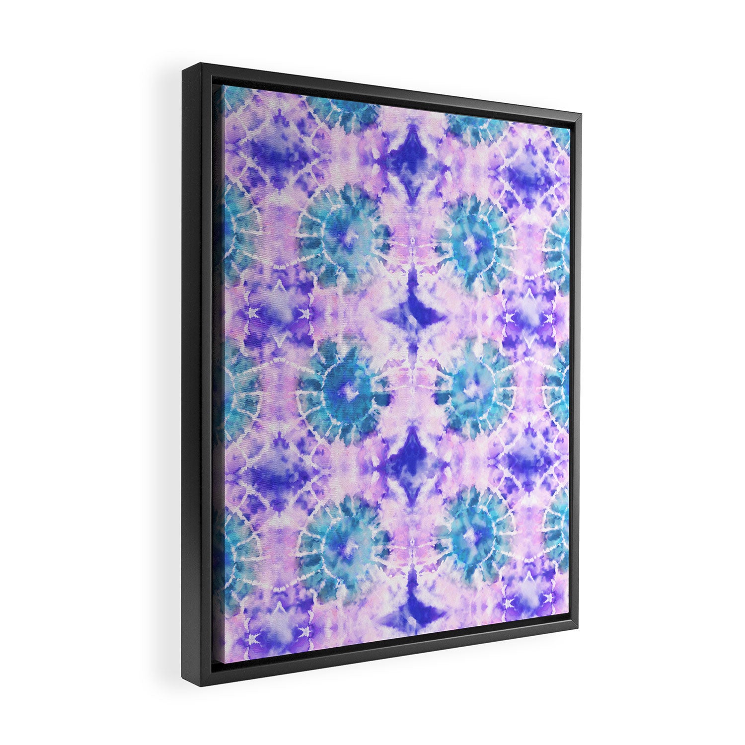 Tie Dye - Lavender and Turquoise  Framed Canvas Print Gallery Image 2