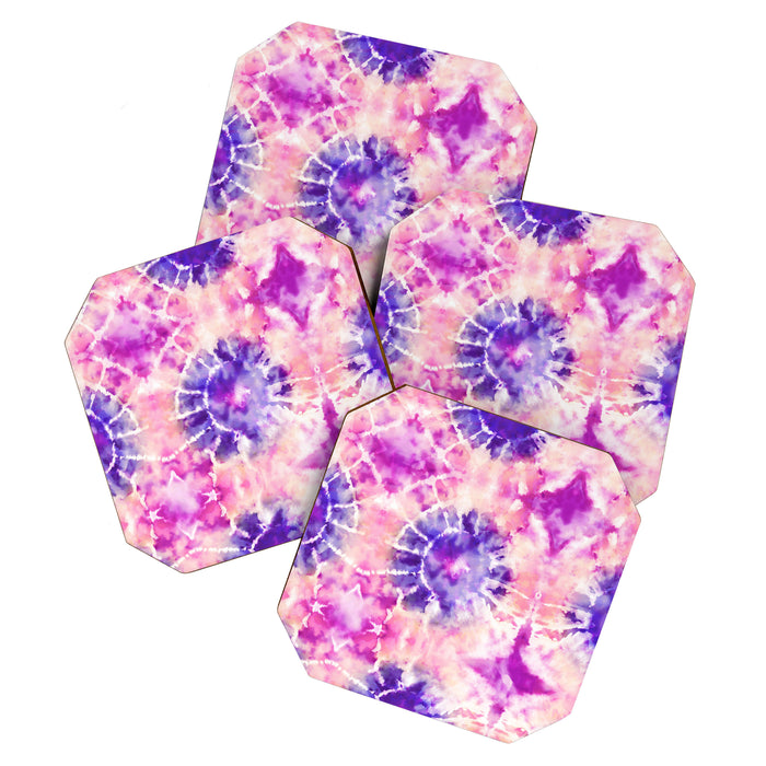 Tie Dye - peachy purple  Coaster Gallery Image 1