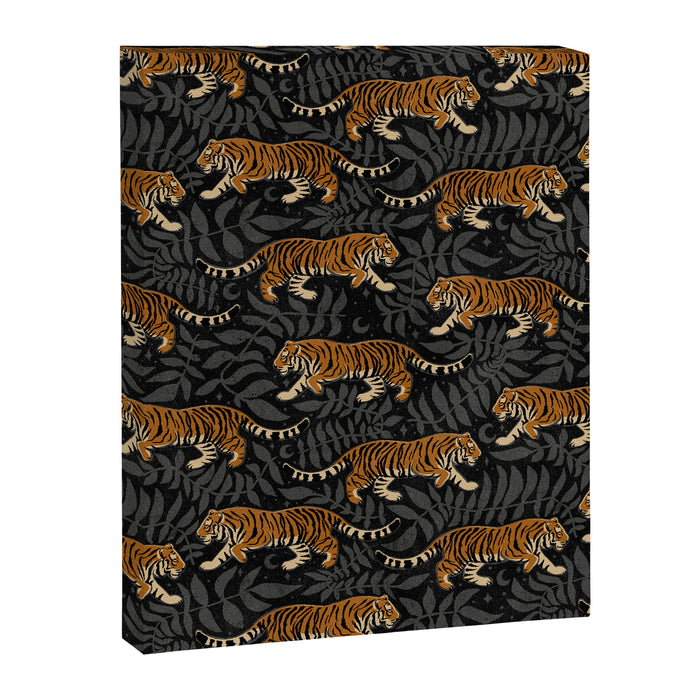 Tigers - black and charcoal  Canvas Print Gallery Image 1