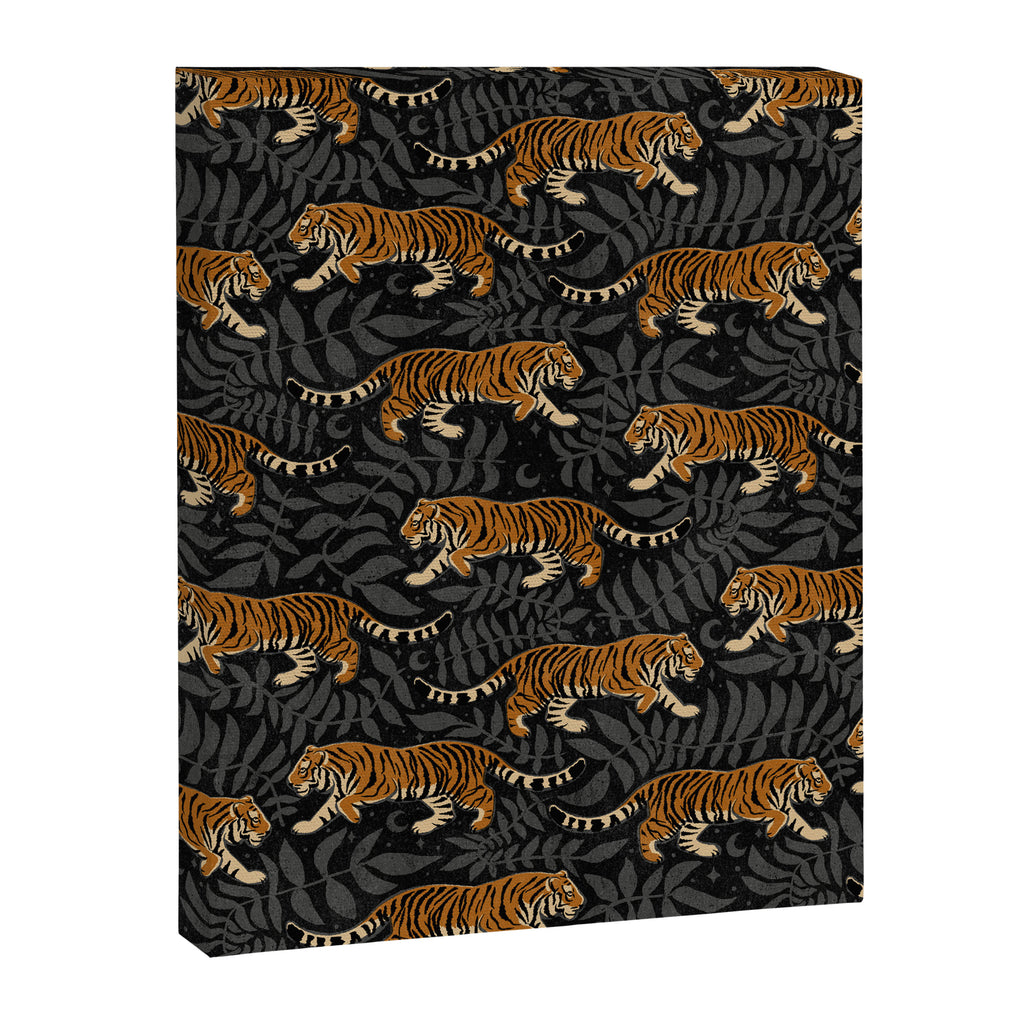 Tigers - black and charcoal  Canvas Print Gallery Image 8