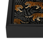 Tigers - black and charcoal  Framed Canvas Print Gallery Image 3
