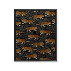 Tigers - black and charcoal  Framed Canvas Print Gallery Image 8