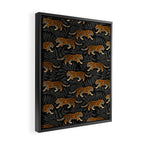 Tigers - black and charcoal  Framed Canvas Print Gallery Image 2