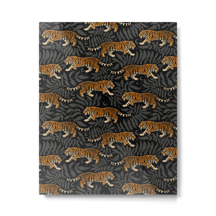 Tigers - black and charcoal  Metal Print Gallery Image 1