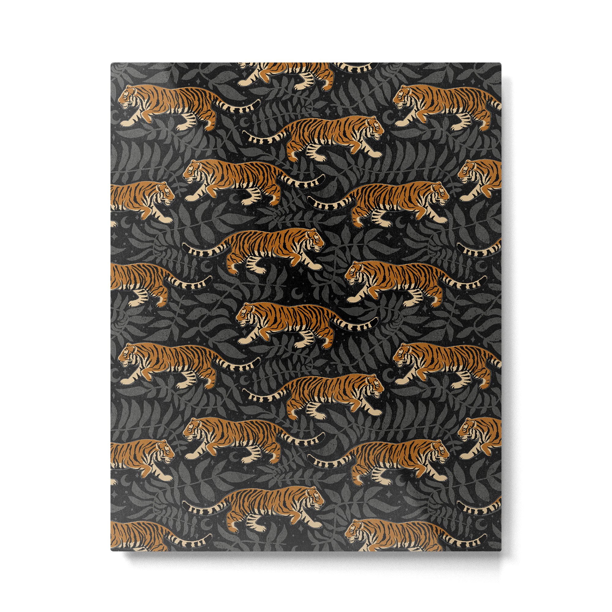 Tigers - black and charcoal  Metal Print Gallery Image 6