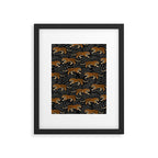 Tigers - black and charcoal  Framed Art Print Gallery Image 6
