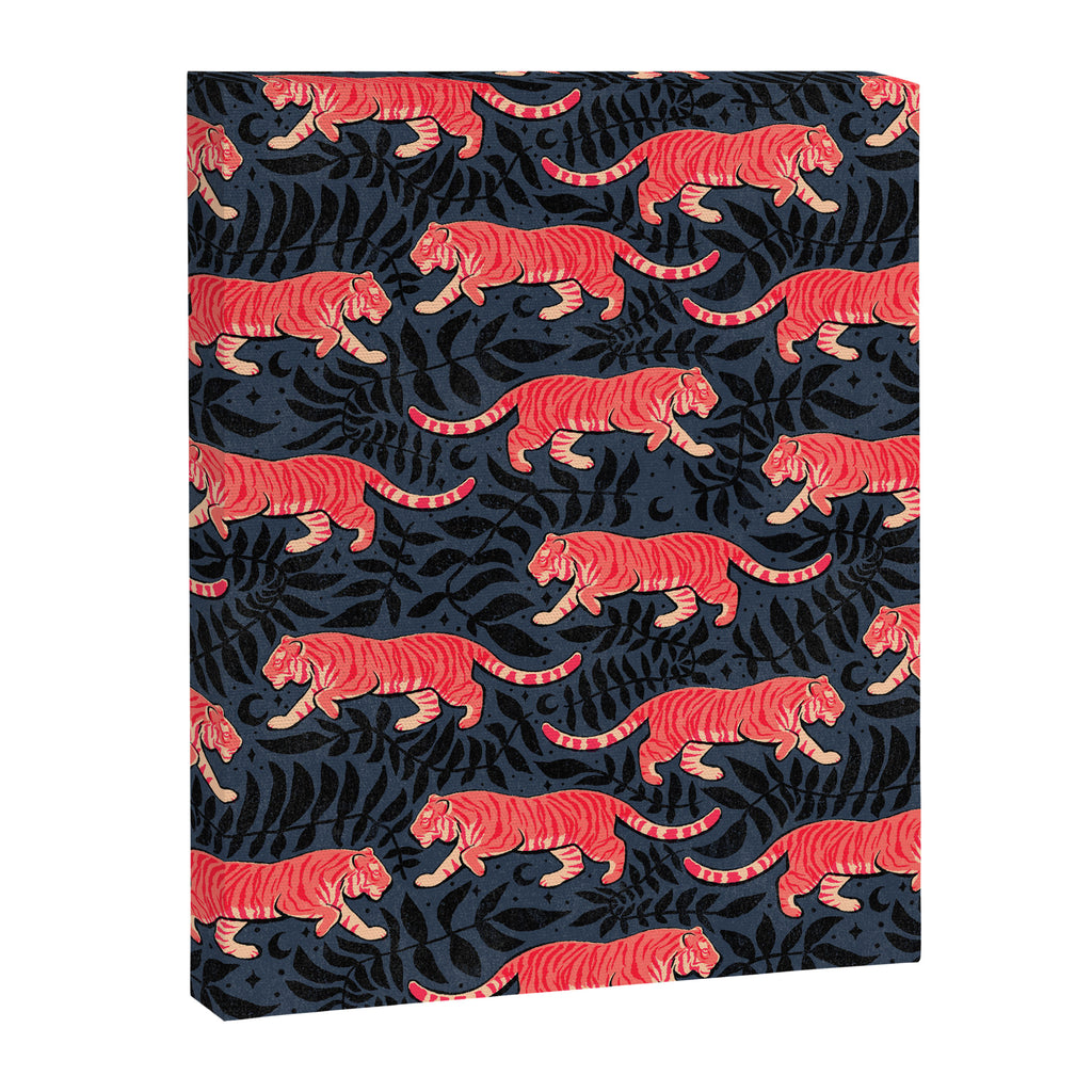 Tigers - coral and midnight  Canvas Print Gallery Image 8