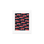 Tigers - coral and midnight  Art Print Gallery Image 1