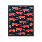 Tigers - coral and midnight  Framed Canvas Print Gallery Image 8