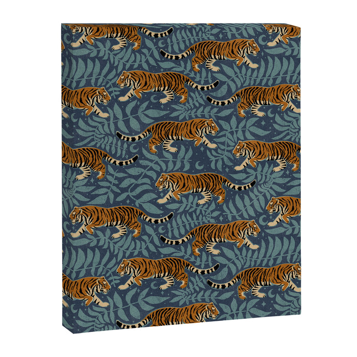 Tigers - dusky blue Canvas Print Gallery Image 1