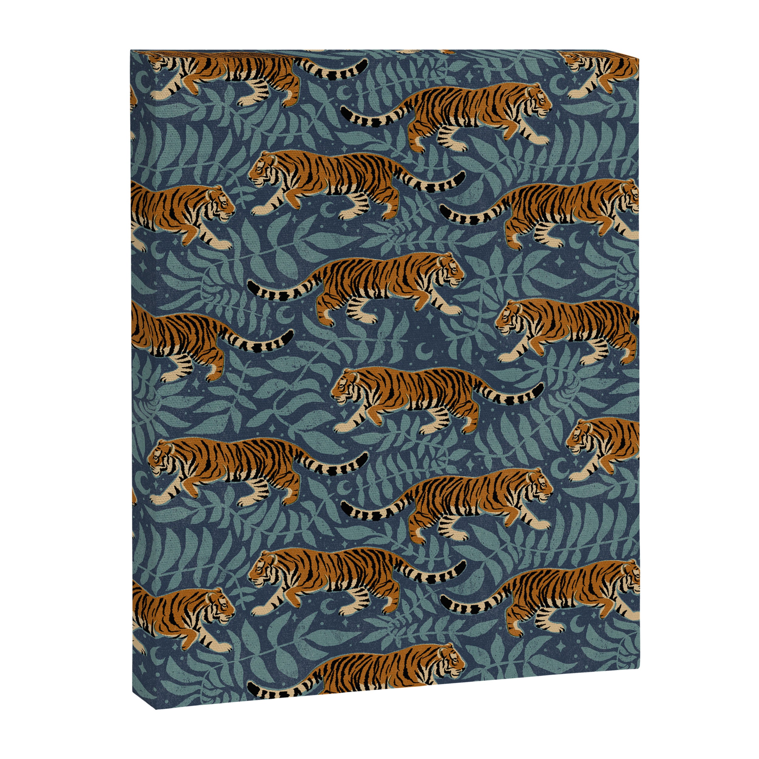 Tigers - dusky blue Canvas Print Gallery Image 8