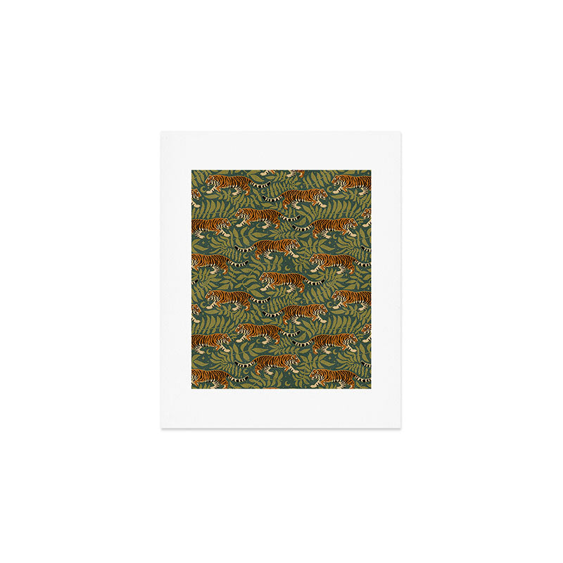 Tigers - forest and fern Art Print Gallery Image 1