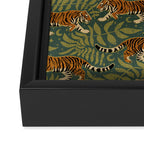 Tigers - forest and fern Framed Canvas Print Gallery Image 3