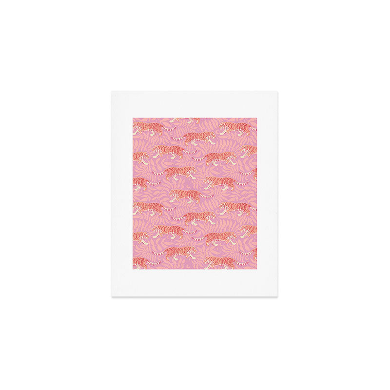 Tigers - pink pastel Art Print Gallery Image 1