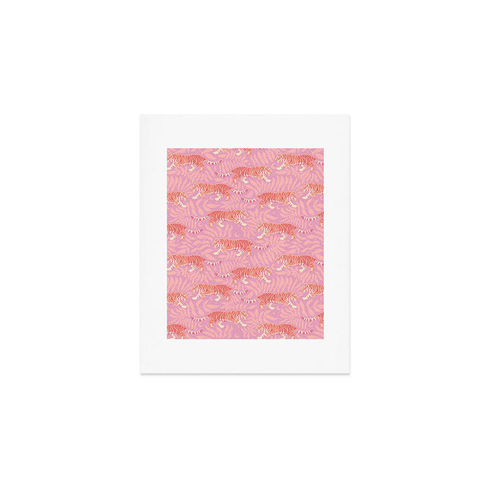 Tigers - pink pastel Art Print Gallery Image 1