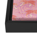 Tigers - pink pastel Framed Canvas Print Gallery Image 3