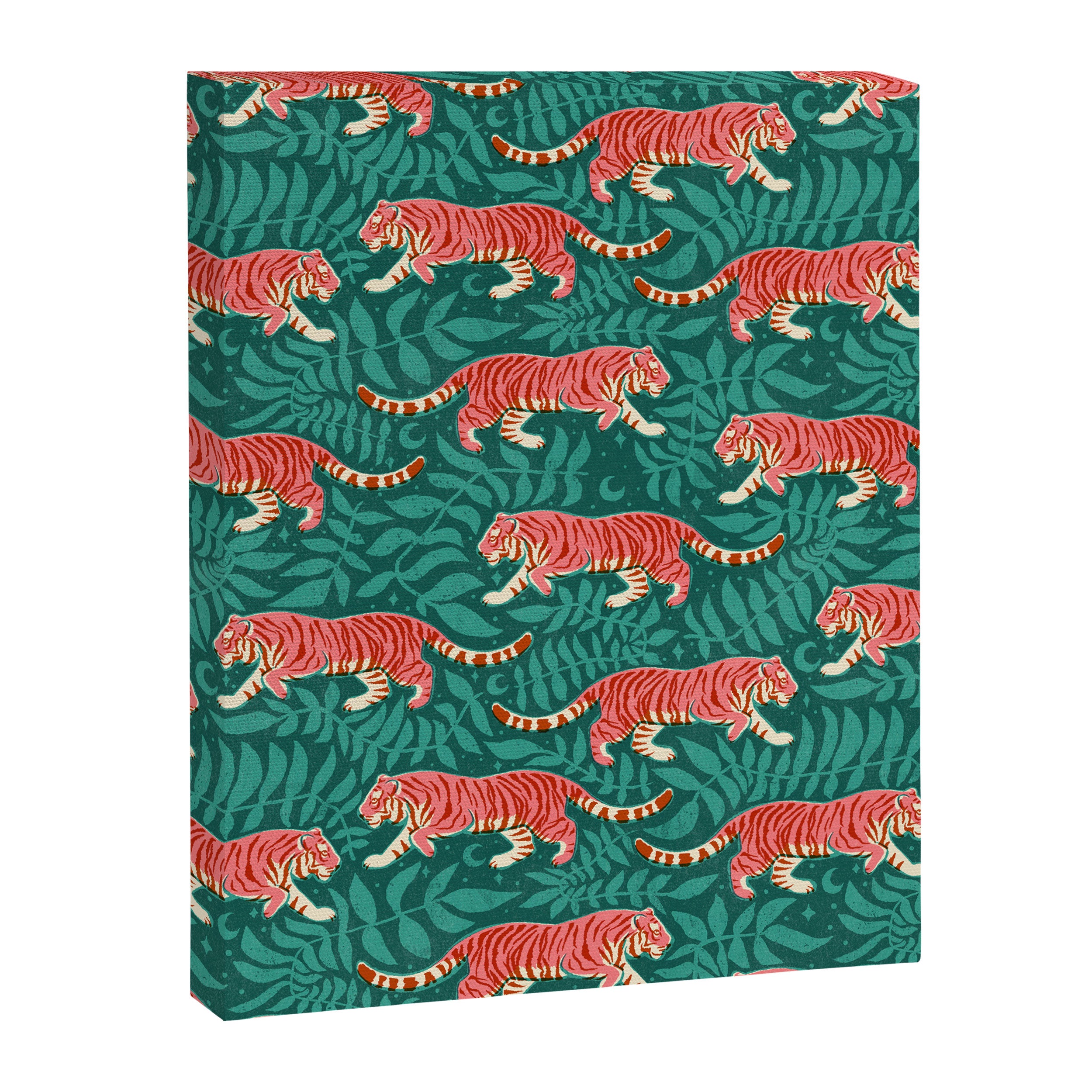 Tigers - pink, red, and jungle green Canvas Print Gallery Image 8