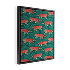 Tigers - pink, red, and jungle green Framed Canvas Print Gallery Image 2