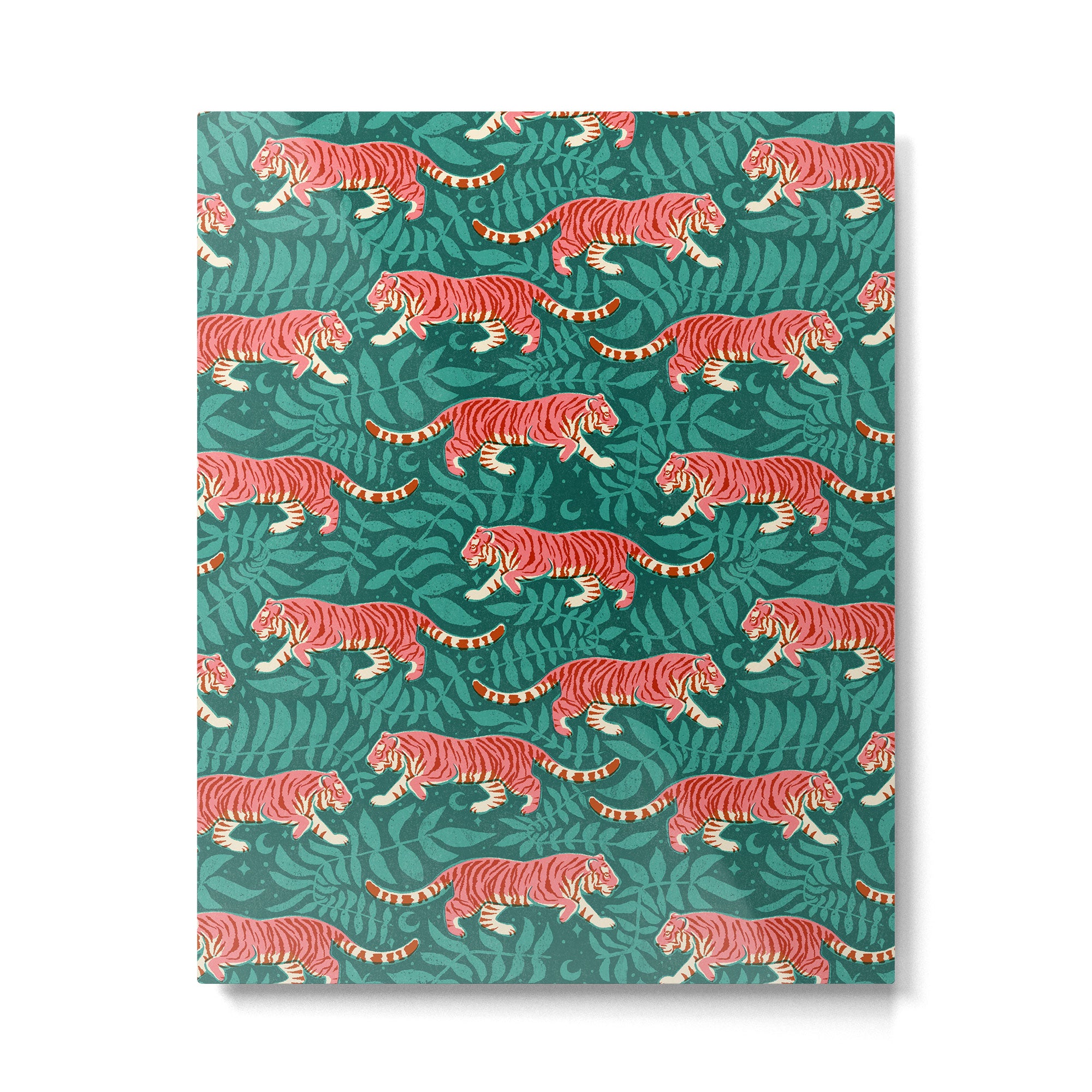 Tigers - pink, red, and jungle green Metal Print Gallery Image 6