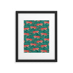 Tigers - pink, red, and jungle green Framed Art Print Gallery Image 6