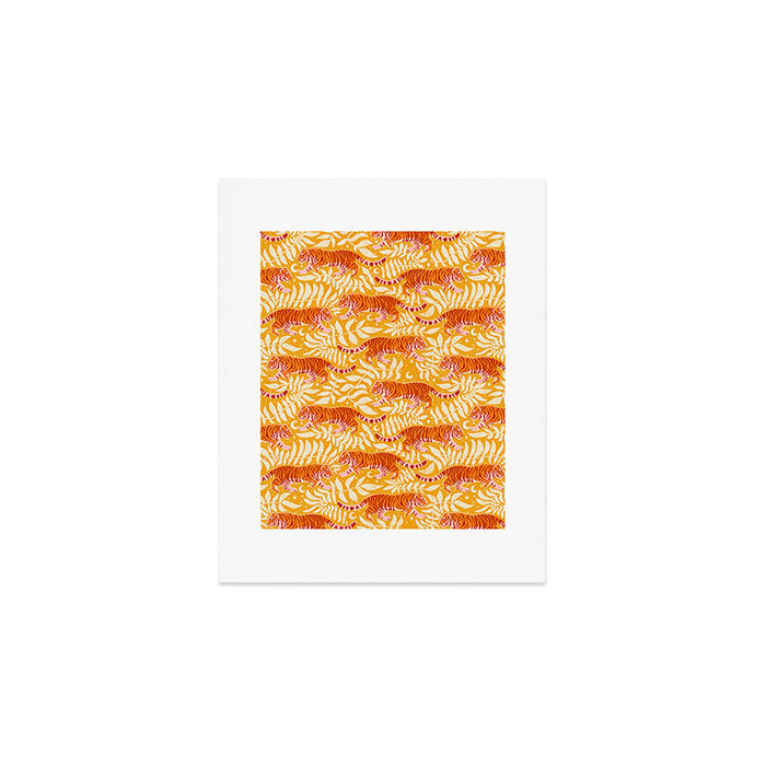 Tigers - pink, red, and saffron  Art Print Gallery Image 1