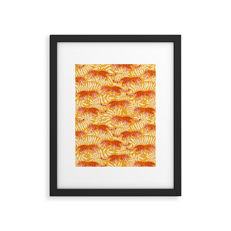 Tigers - pink, red, and saffron  Framed Art Print Gallery Image 6